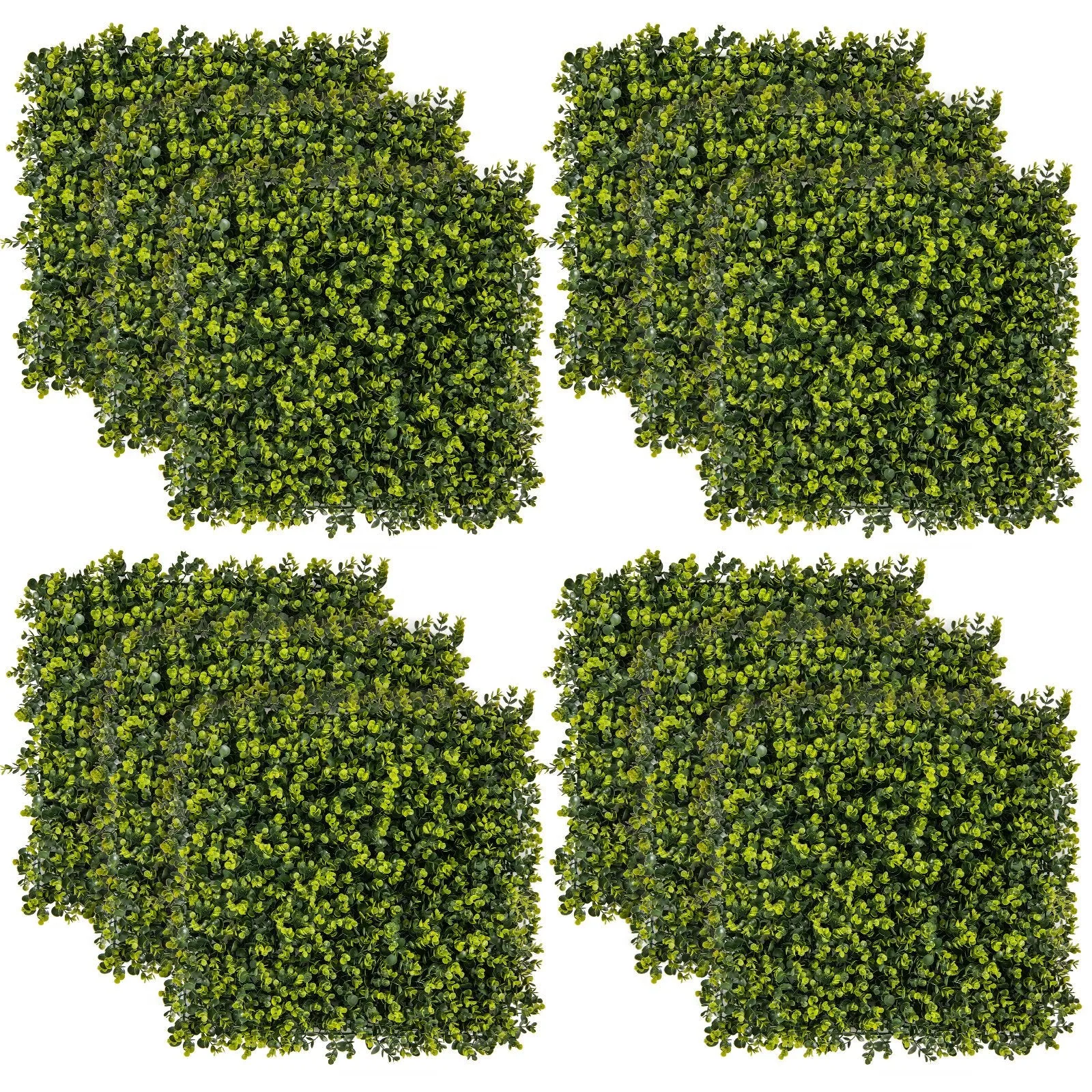 12 Pieces 50 x 50 cm Artificial Hedge Boxwood Panels with 7cm Thickness