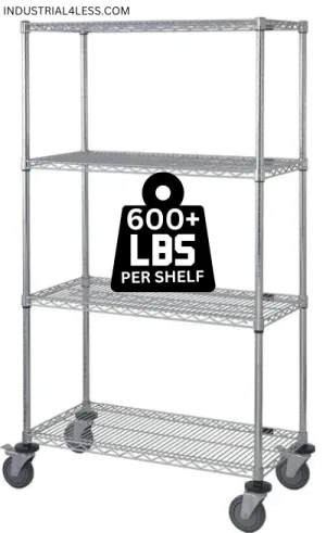 14" x 42" Stainless Shelving on Wheels