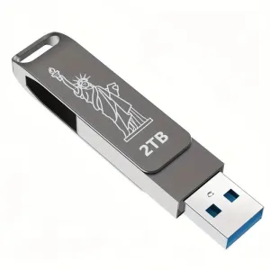 2TB USB Flash Drive - High Speed 100MB/s, Compatible with Laptops, PCs and Cars, Durable Metal USB Flash Drive.