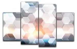 Abstract modern tech hexagon 4 Split Panel Canvas