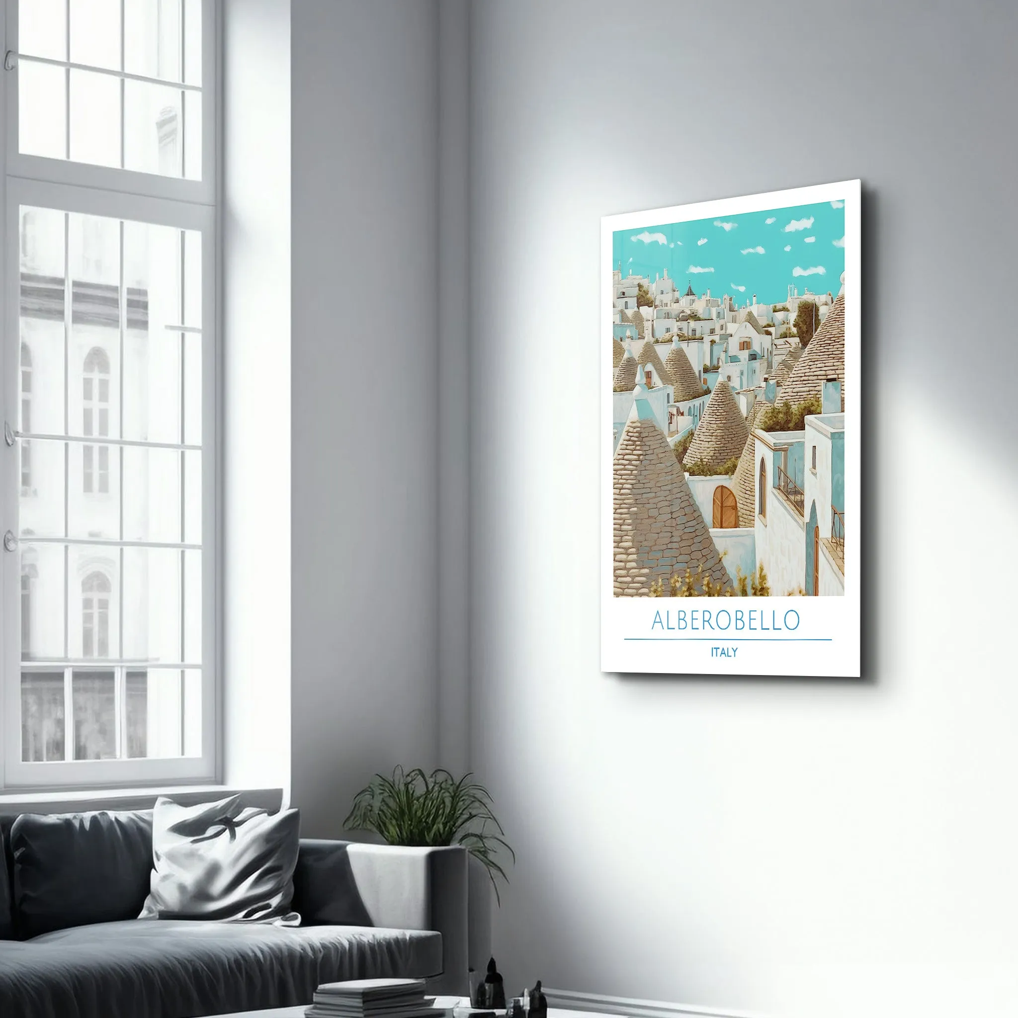 Alberobello Italy-Travel Posters | Glass Wall Art