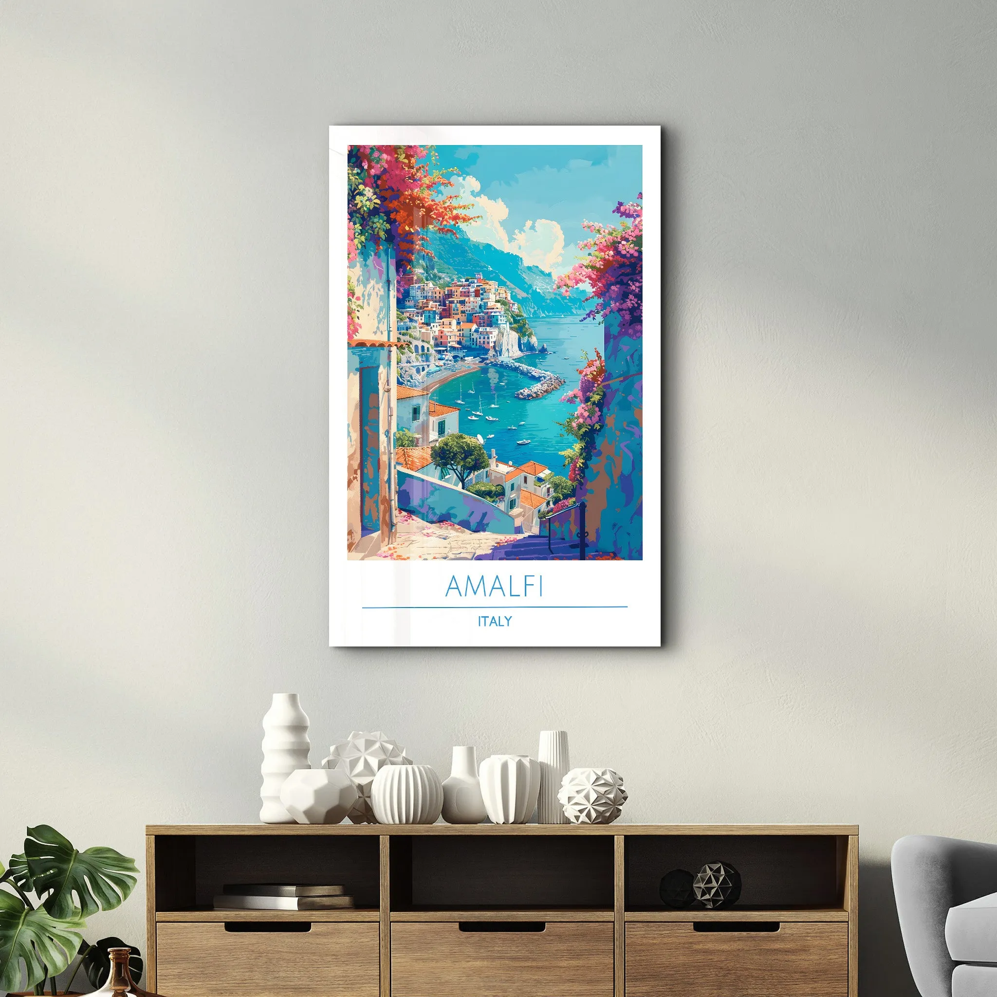 Amalfi Italy-Travel Posters | Glass Wall Art