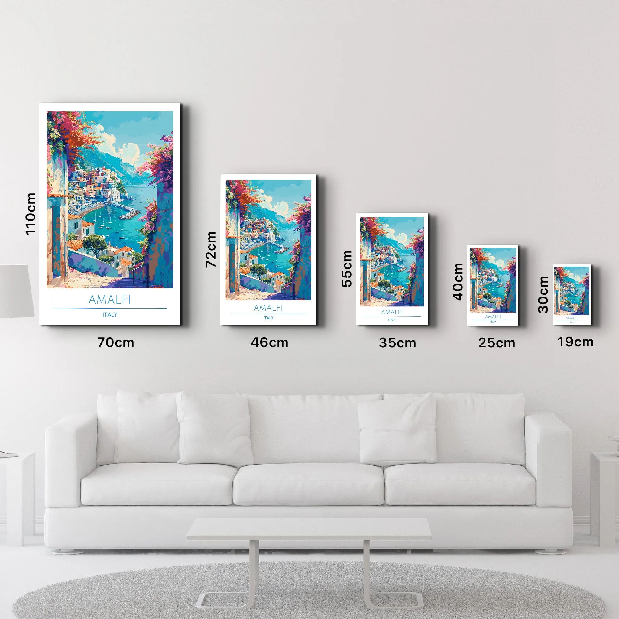 Amalfi Italy-Travel Posters | Glass Wall Art