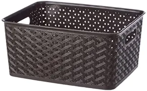 ARISTO Plastic Storage Basket Wthout Lid 15 LTR (34.5 x 27.5 x 19 cm), color may vary, medium (SOLITAIRE 335 Wthout Lid)