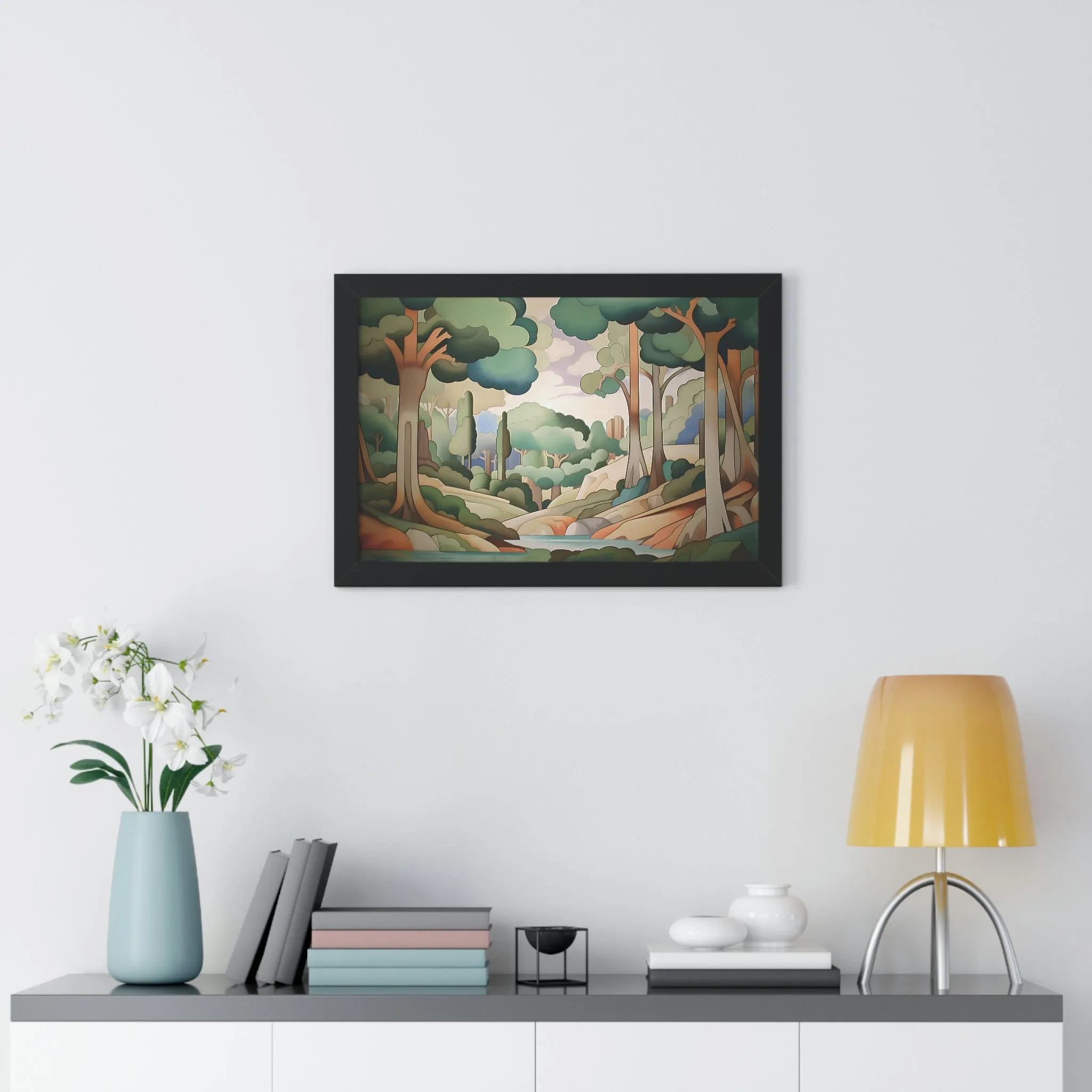 Art Deco Landscape | Framed Horizontal Poster