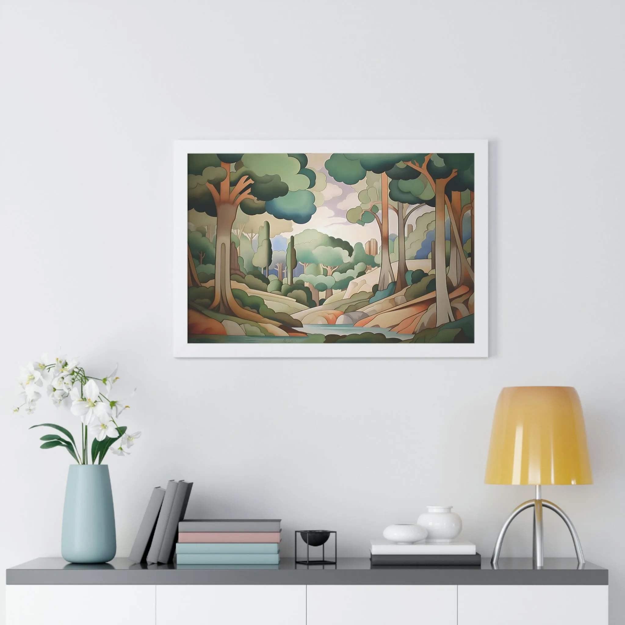 Art Deco Landscape | Framed Horizontal Poster