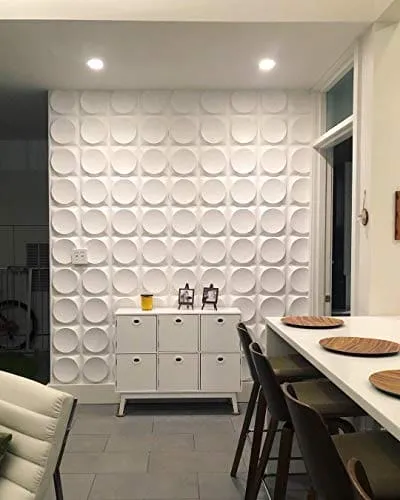 Art3d White Wall Panels Modern 3D Wall Decor, Moon Surface Design, 12 Tiles 32 SF