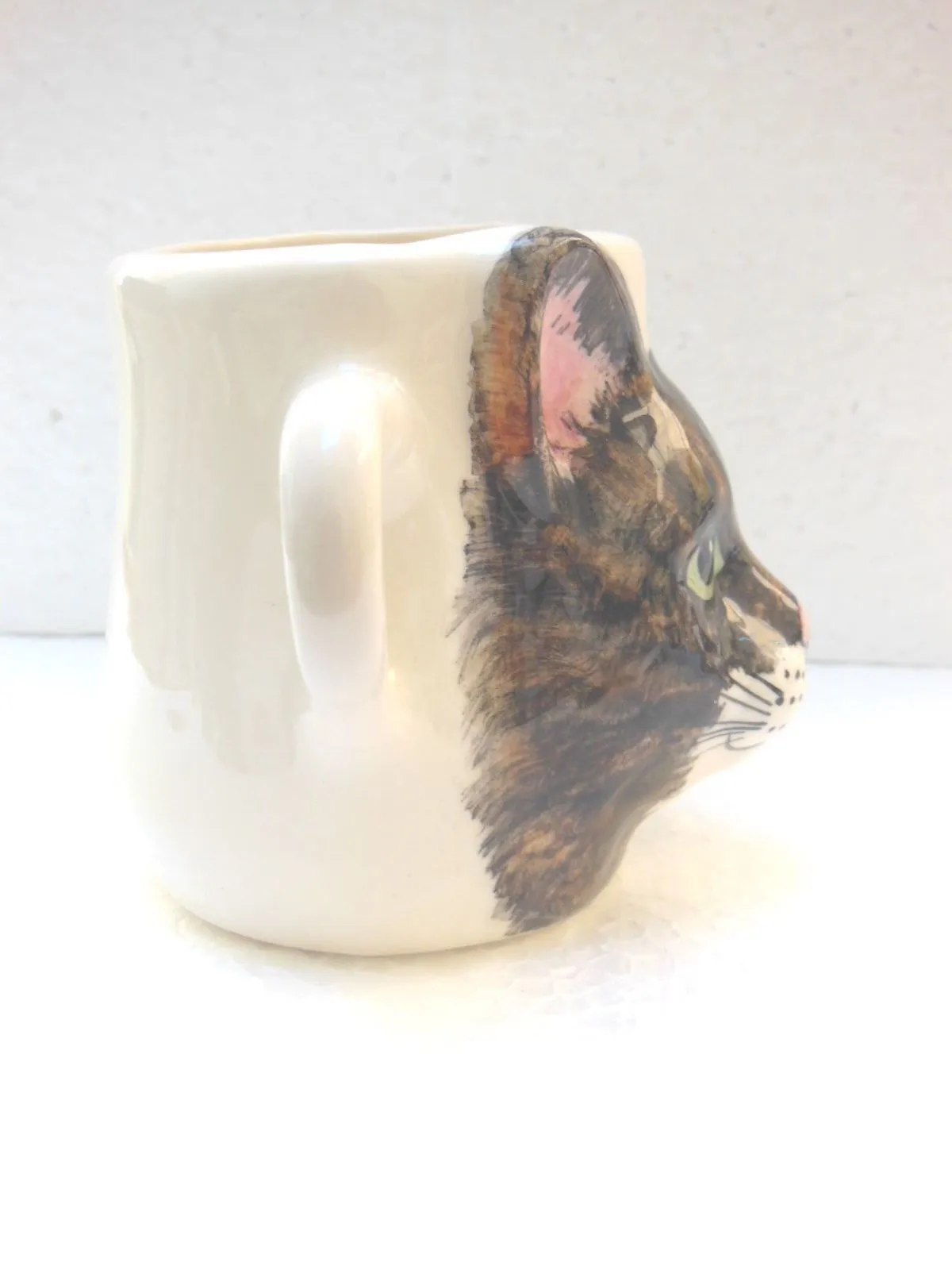 Babbacombe Pottery Drinking Mug with Black and Ginger Torti Cat Face