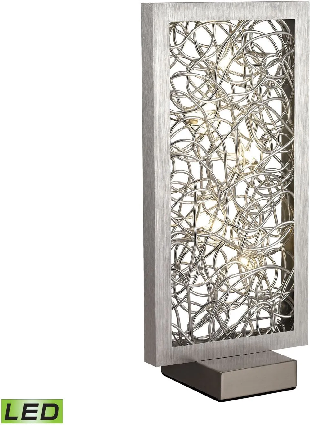 Basinger Abstract Metalwork Led Table Lamp In Silver