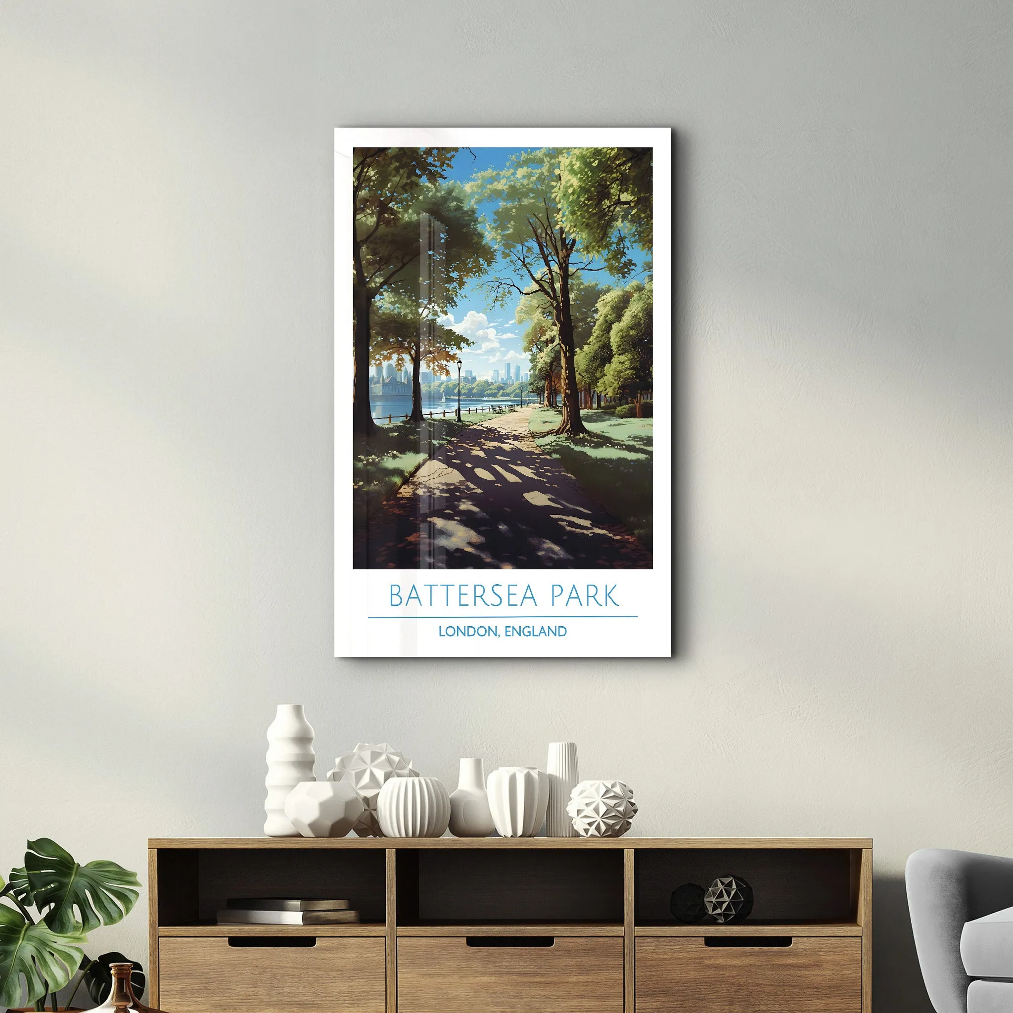 Battersea Park-London England-Travel Posters | Glass Wall Art