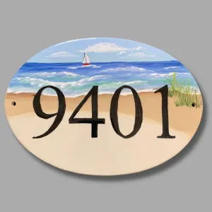 Beach Oval Address Tile