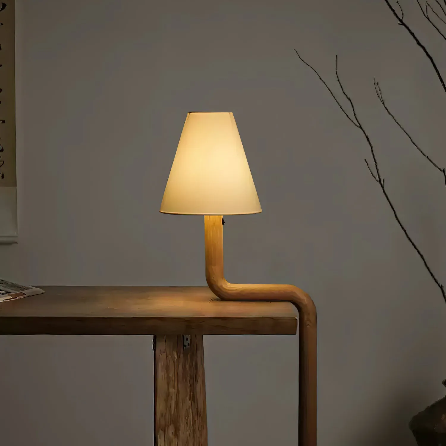 Bend Wood Table Lamp