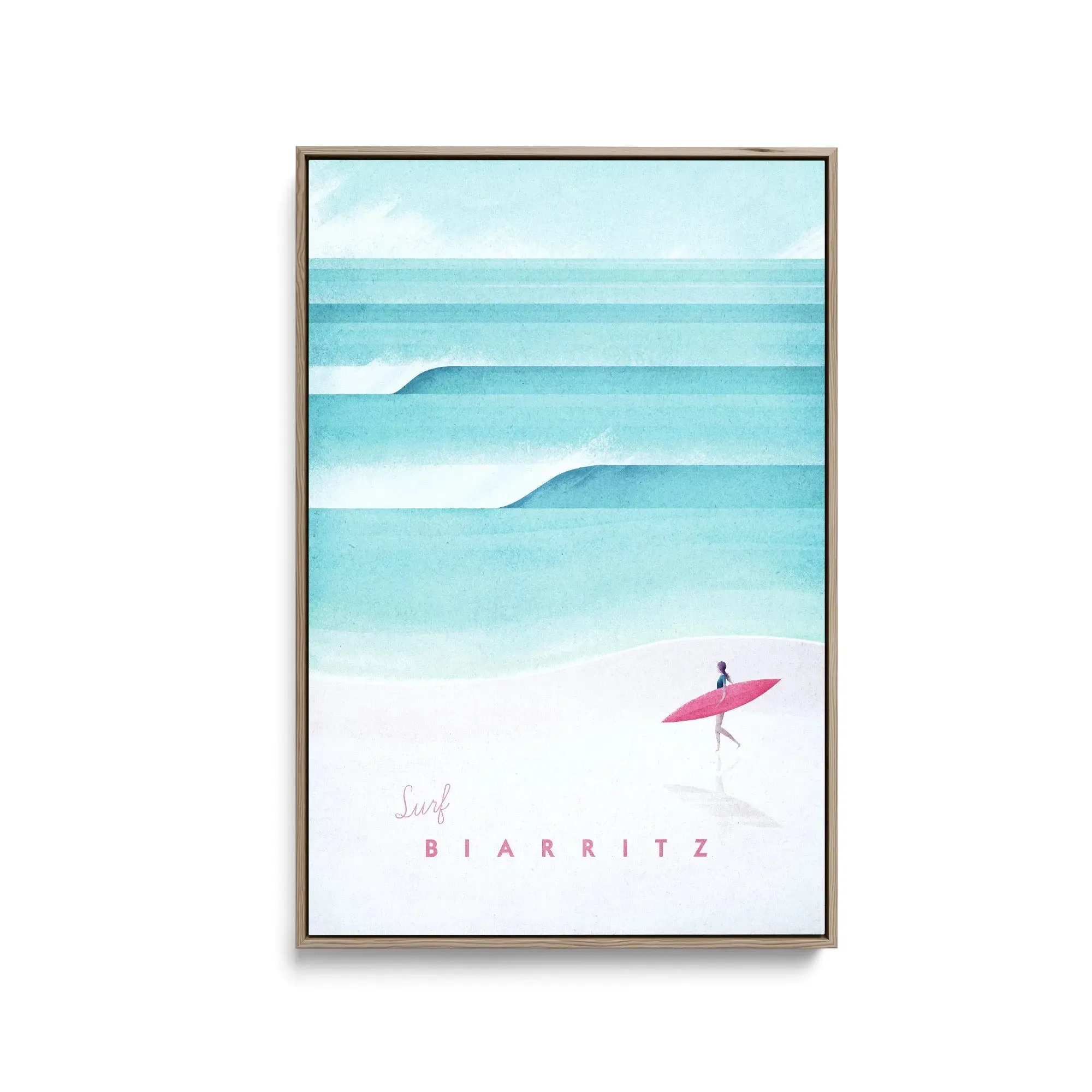 Biarritz by Henry Rivers - Stretched Canvas Print or Framed Fine Art Print - Artwork- Vintage Inspired Travel Poster