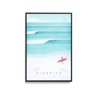 Biarritz by Henry Rivers - Stretched Canvas Print or Framed Fine Art Print - Artwork- Vintage Inspired Travel Poster