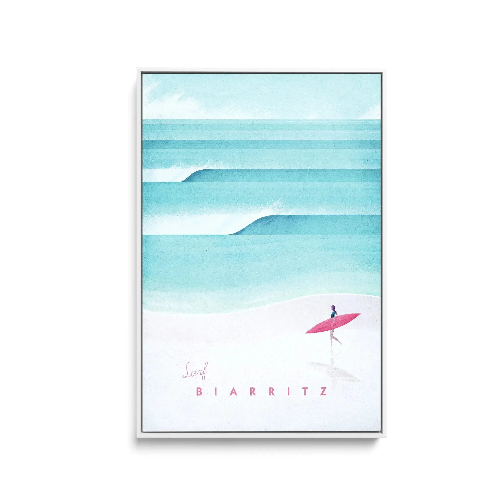 Biarritz by Henry Rivers - Stretched Canvas Print or Framed Fine Art Print - Artwork- Vintage Inspired Travel Poster