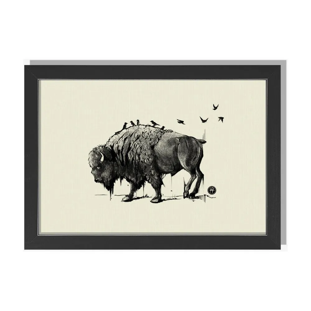 Bison Framed Print Wall Art