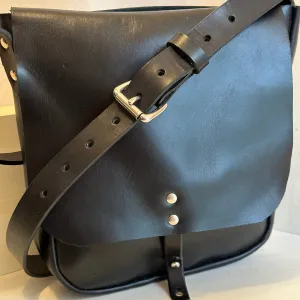 Black Explorer Small Crossbody Leather Bag