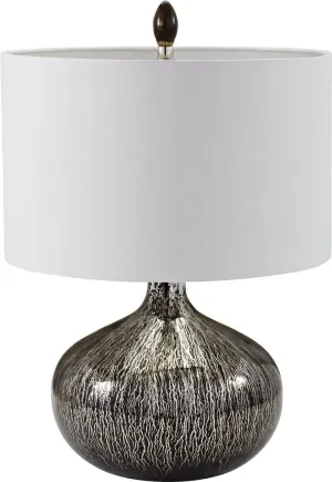 Black Mercury Glass Table Lamp In Silver and Black