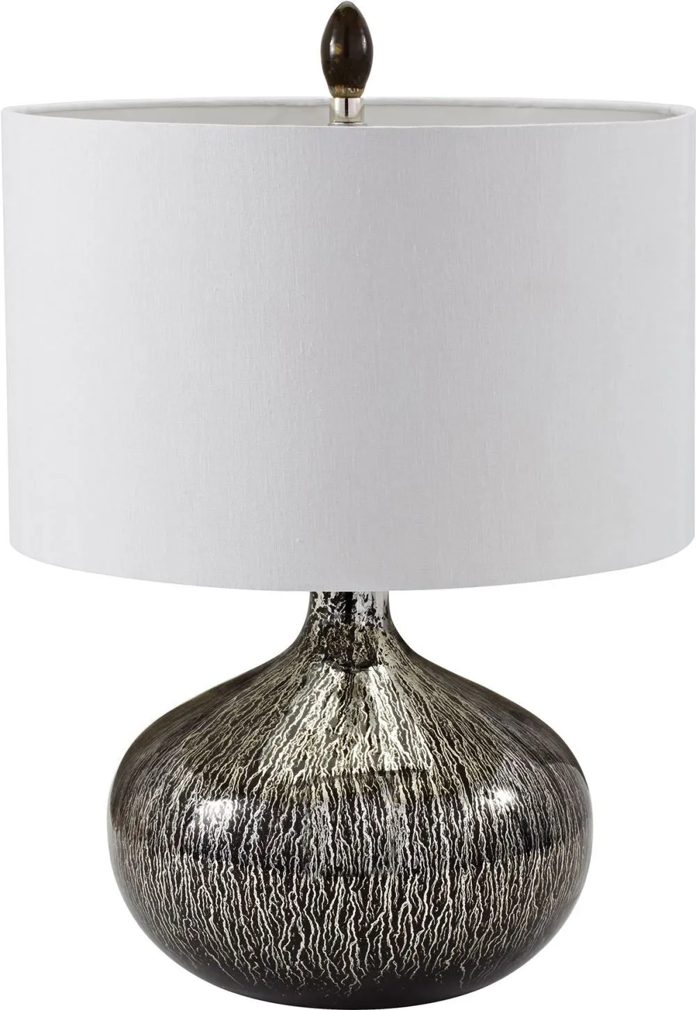 Black Mercury Glass Table Lamp In Silver and Black