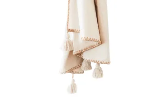 Blanket Stitch Throw with Tassels