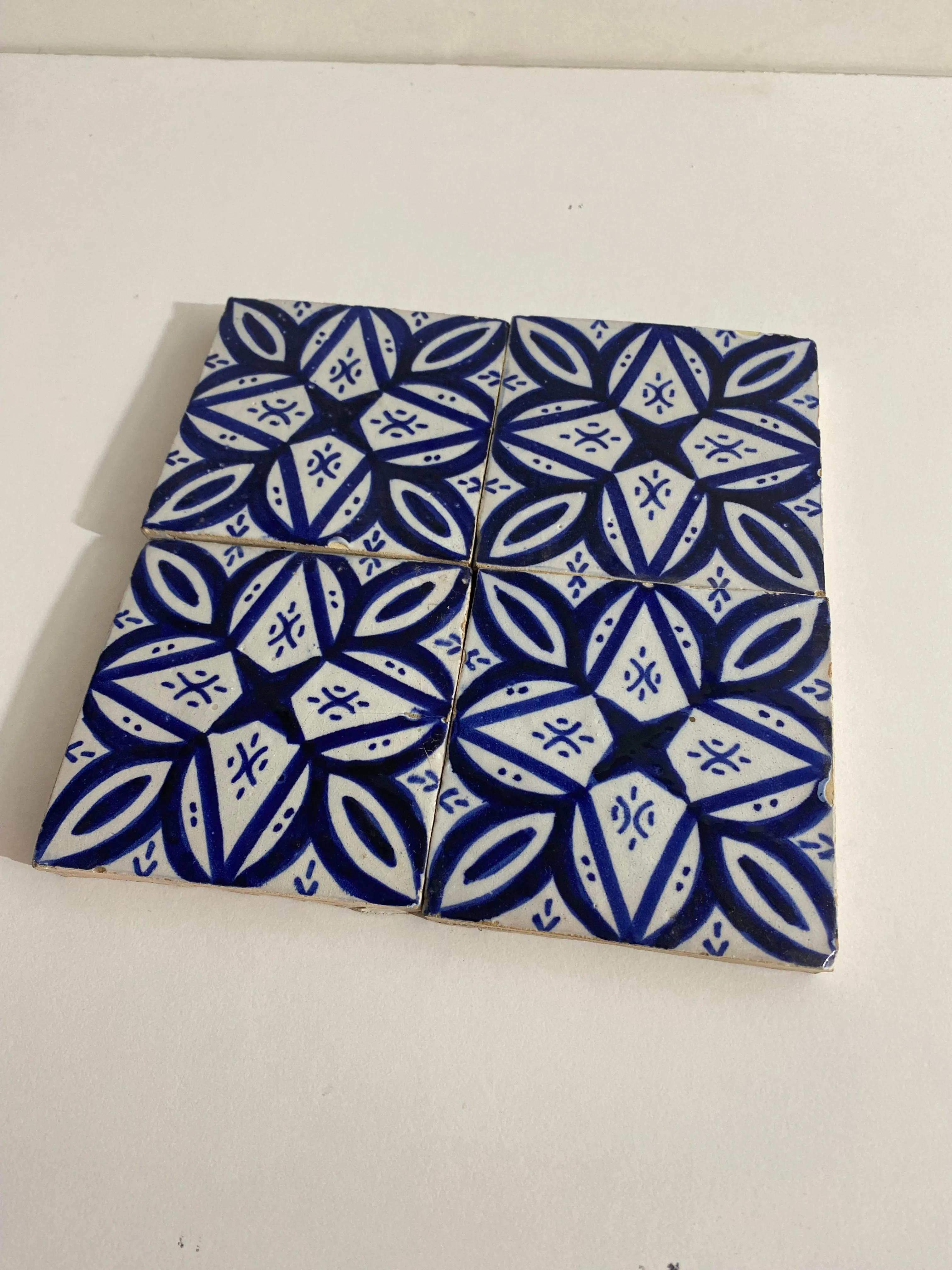 blue and white tiles Hand painted tiles 4"x4" 100% Handmade for Bathroom Remodeling and kitchen Projects works wall, ground and pool