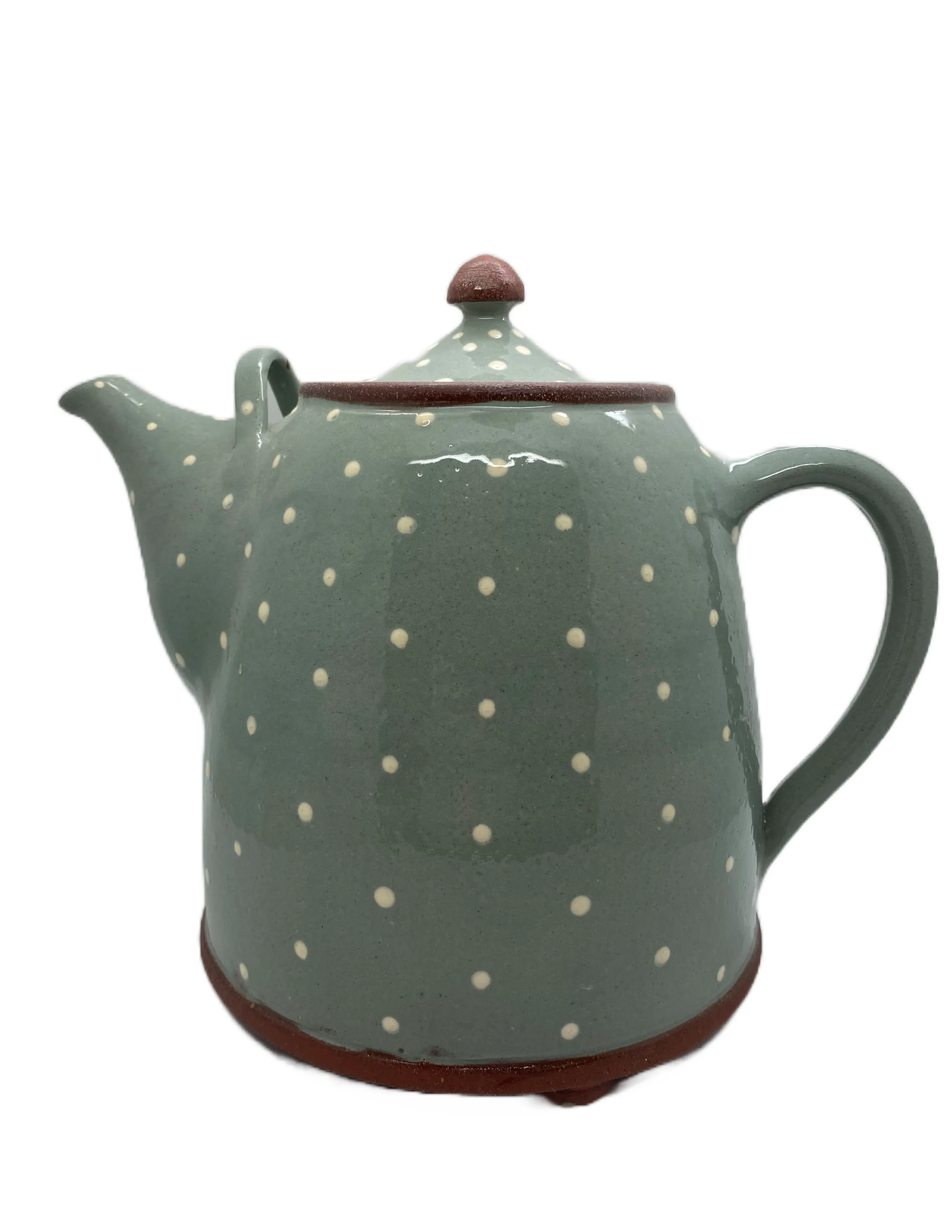 Bridget Williams Pottery extra large retro grey polka tea pot (BW100GP)