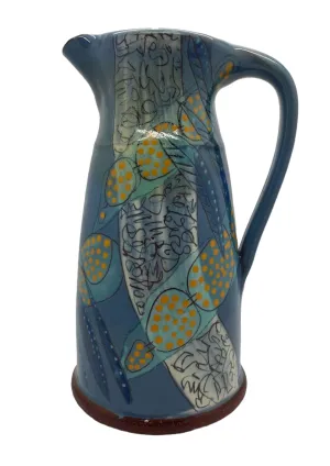 Bridget Williams Pottery “micro blue” large Jug (BW70m)