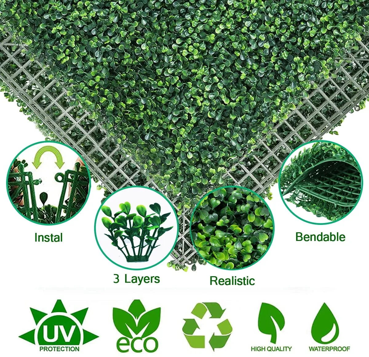 Bulk 12pcs 24”x 16” Artificial Greenery Panels UV Protected Wall Mat Backdrop Wholesale