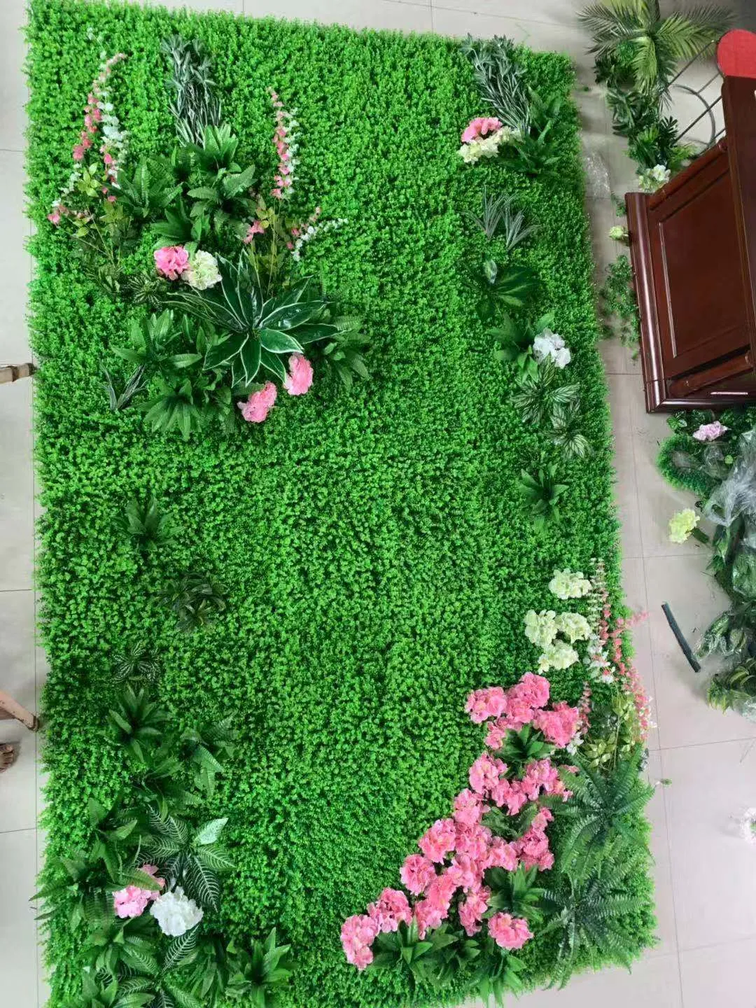 Bulk 12pcs All Seasons Artificial Boxwood Wall Mat Greenery Backdrop UV Protected Wholesale