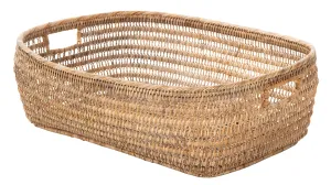 Cambria Rectangular Open Weave Storage Basket, Honey-Brown