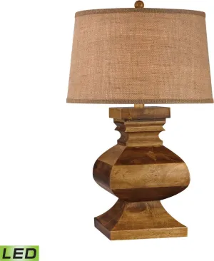 Carved Wood Led Post Lamp