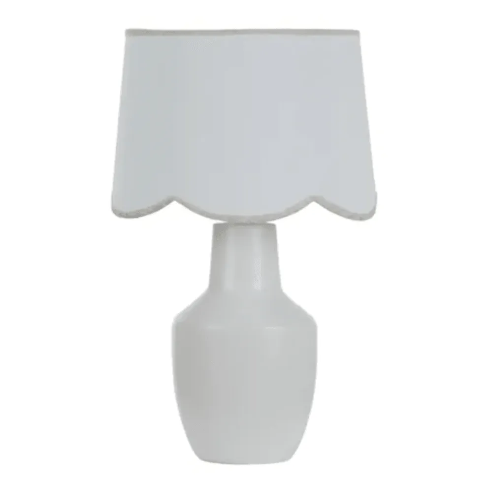 Ceramic Crenel Lamp | White/Nat