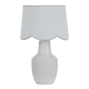 Ceramic Crenel Lamp | White/Nat