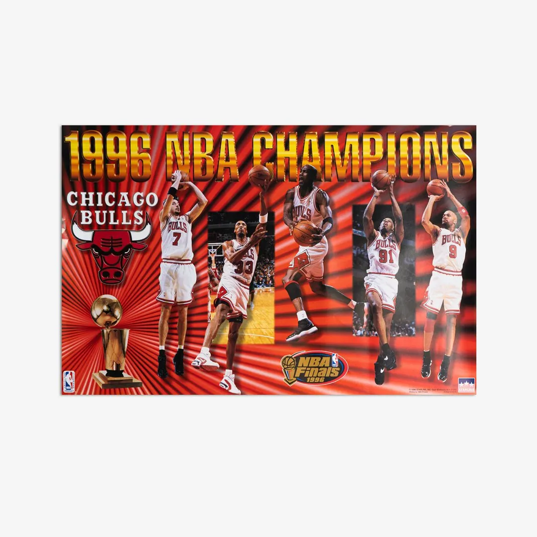 Chicago Bulls 1996 Champs Vintage Poster