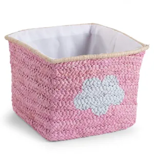 Childhome Box Straw Woven Basket 30x33x33 Pink