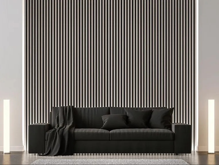 Cladco Acoustic Internal Slatted Wall Panels - Pebble Grey (2400mm x 600mm)