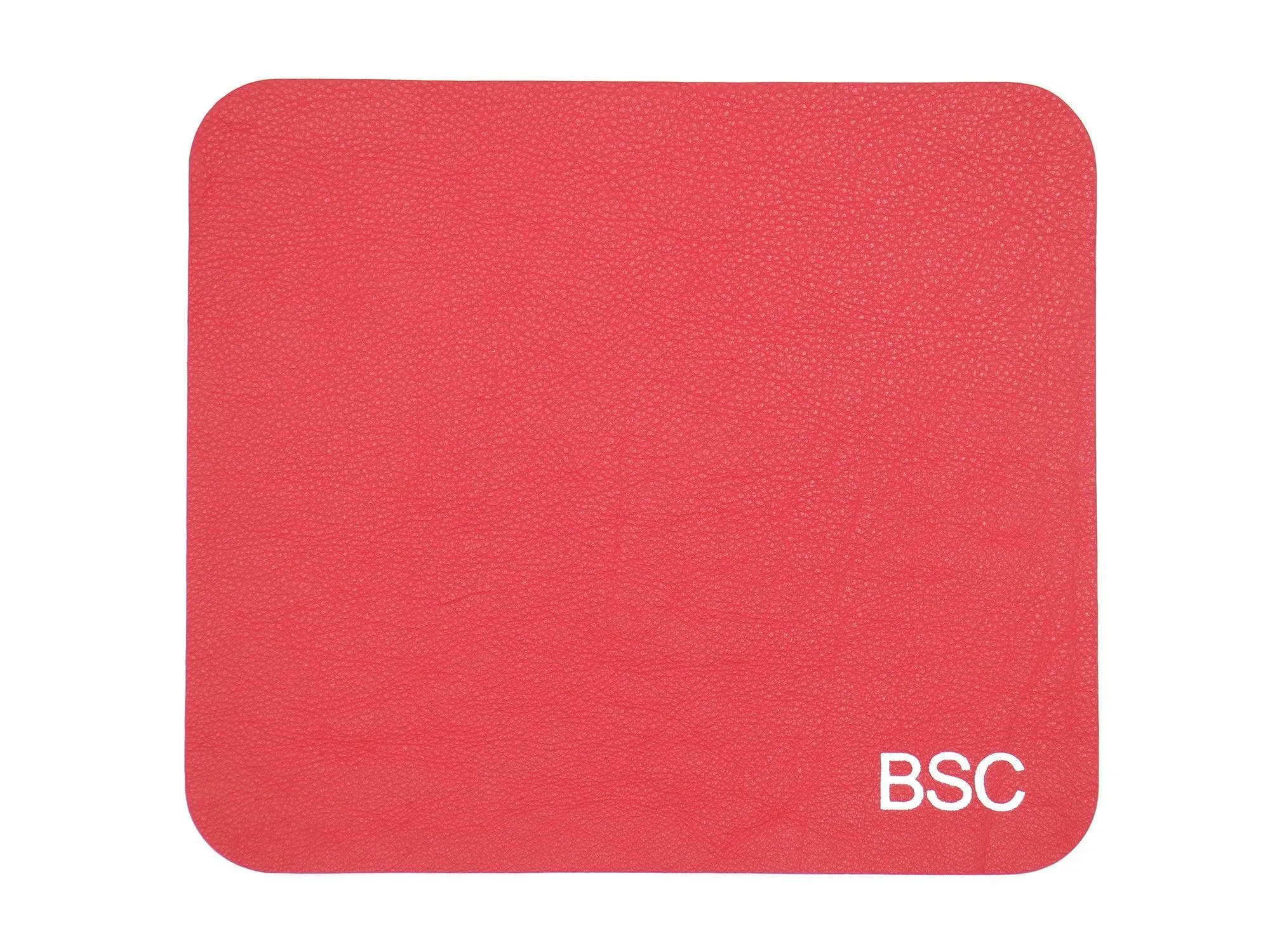 Contemporary Mouse Pad - Italian Pebble Grain Leather Backed with Dark Grey Microsuede