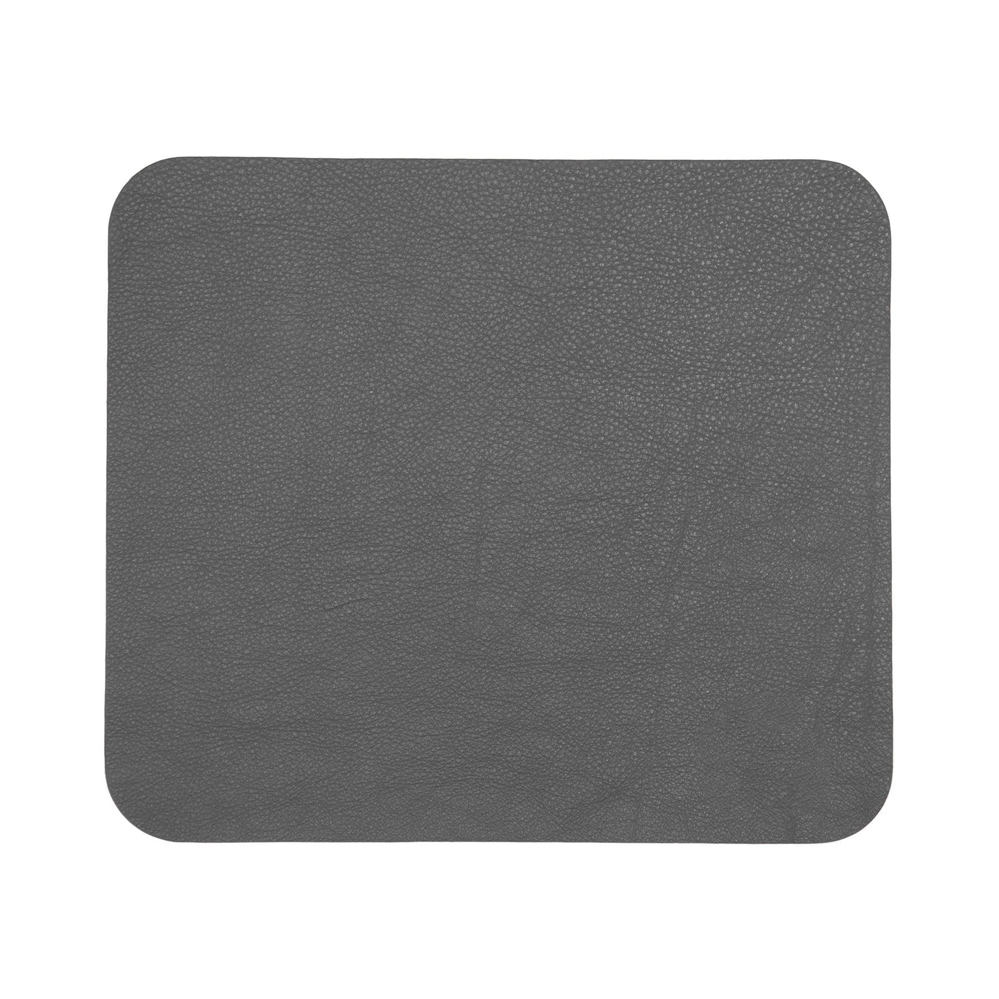 Contemporary Mouse Pad - Italian Pebble Grain Leather Backed with Dark Grey Microsuede