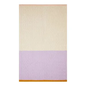 Cotton Knit Baby Blanket ''Lilac and Cream''