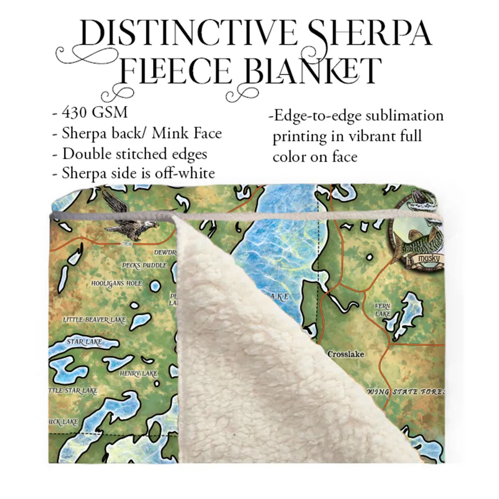 Cross Lake mn Sherpa Fleece Blanket Double Stitched Edges Cozy Luxury Fluffy Super Soft 430 GSM Polyester Throw Blanket