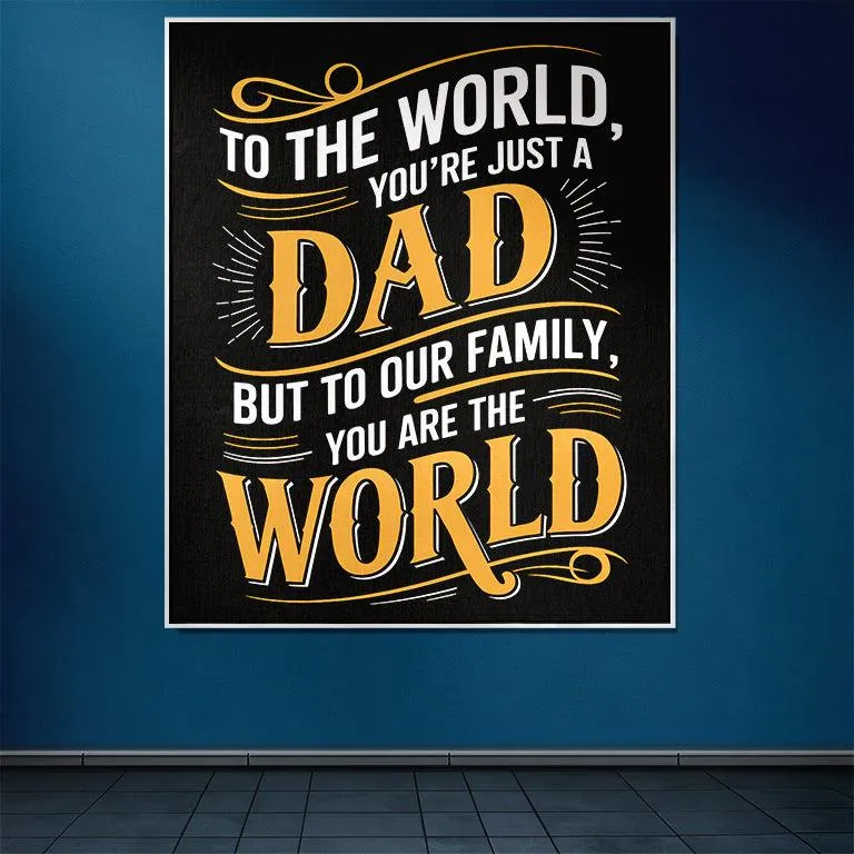 Dad You Are The World 50" x 60" Gift Woven Jacquard Blanket