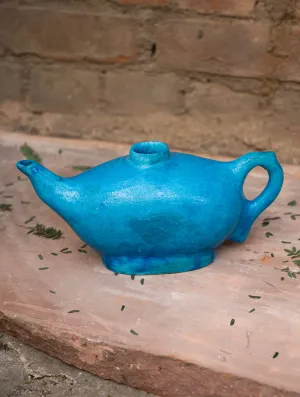 Delhi Blue Art Pottery Curio / Round Kettle