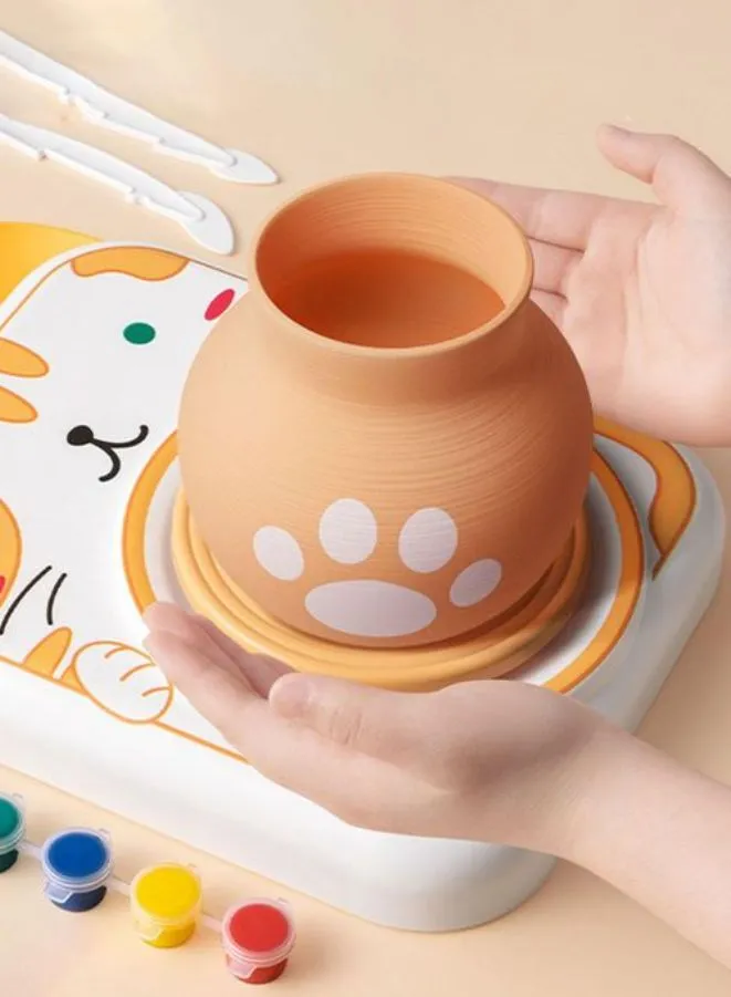 Electric Pet Pottery Machine Kit for Kids (3  Years) - Learn to Create, Carve, Color, Fun