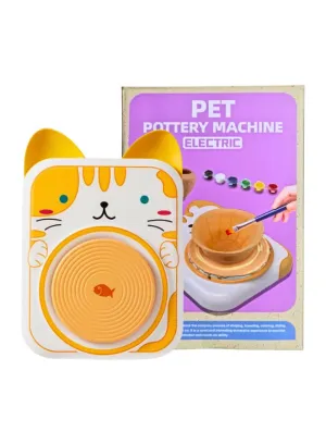 Electric Pet Pottery Machine Kit for Kids (3  Years) - Learn to Create, Carve, Color, Fun