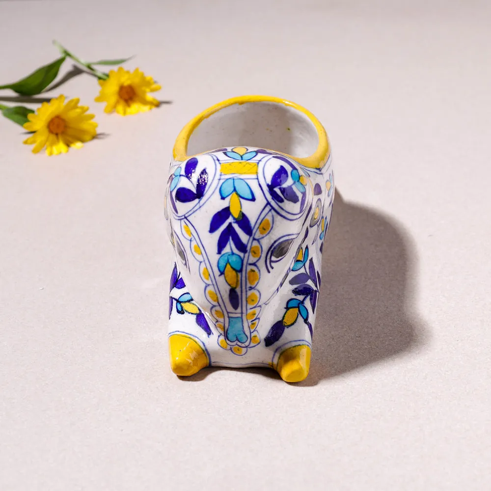 Elephant - Original Blue Pottery Ceramic Plant Holder