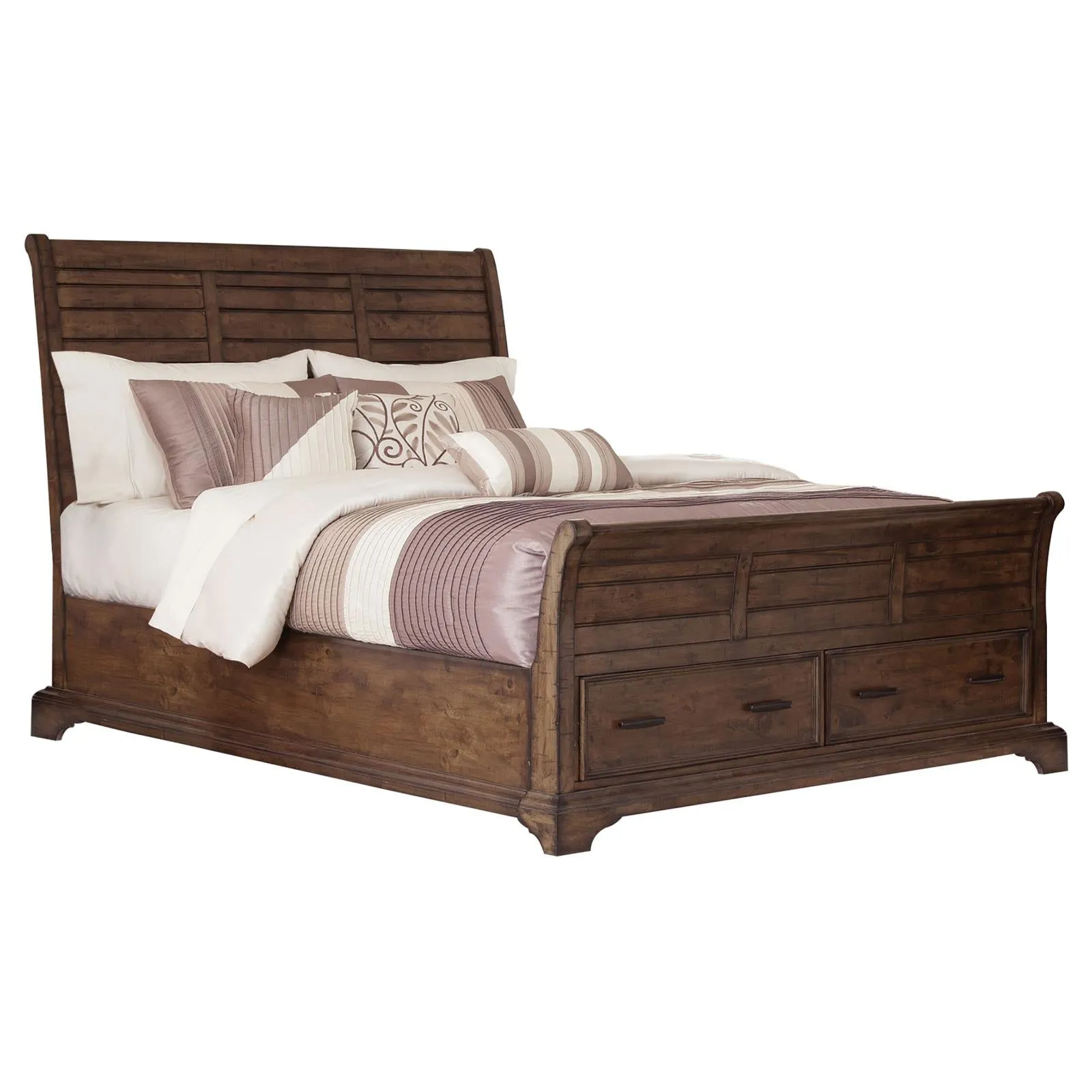 Elk Grove Rustic Vintage Bourbon Queen Bed