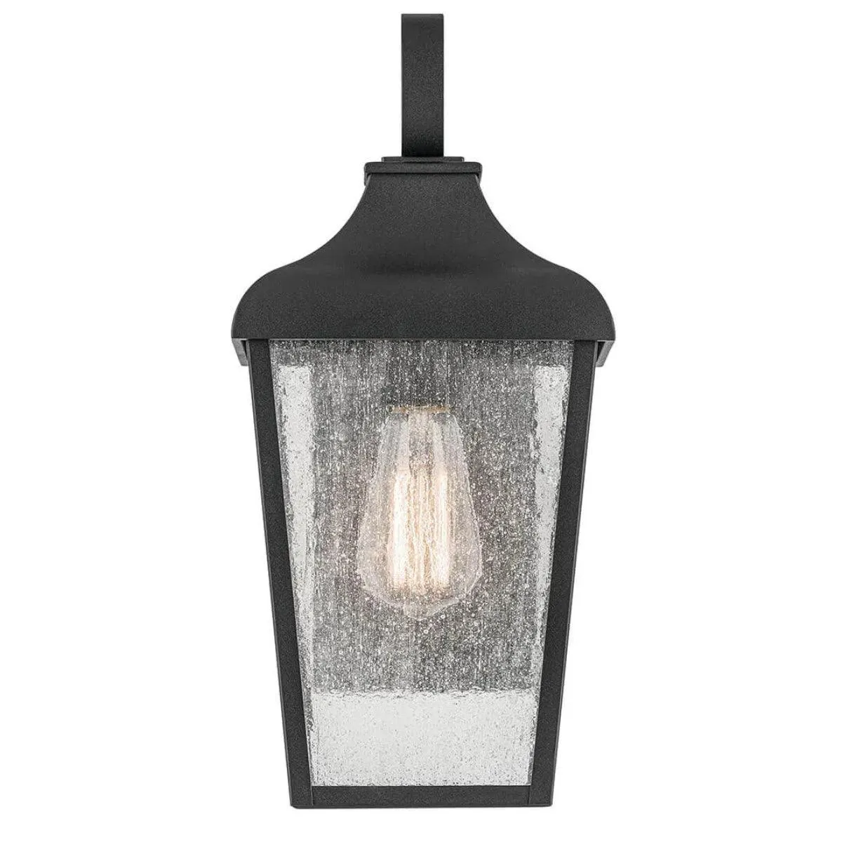 Forestdale 15 In 1-Light Outdoor Wall Light With Clear Seeded Glass, Black