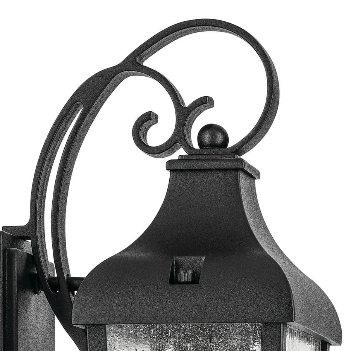 Forestdale 15 In 1-Light Outdoor Wall Light With Clear Seeded Glass, Black