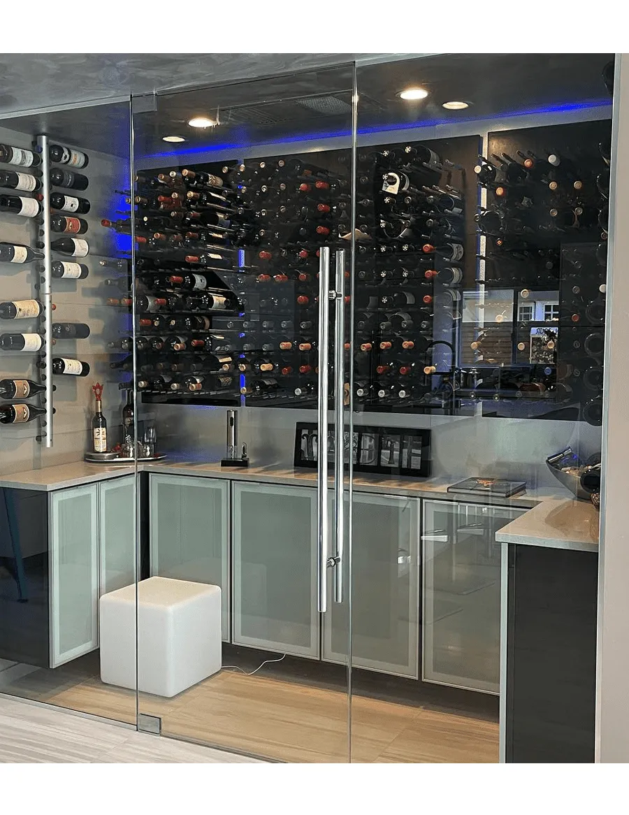 Fusion Wine Wall Panel (Cork Forward) - Black Acrylic (9 Bottles)