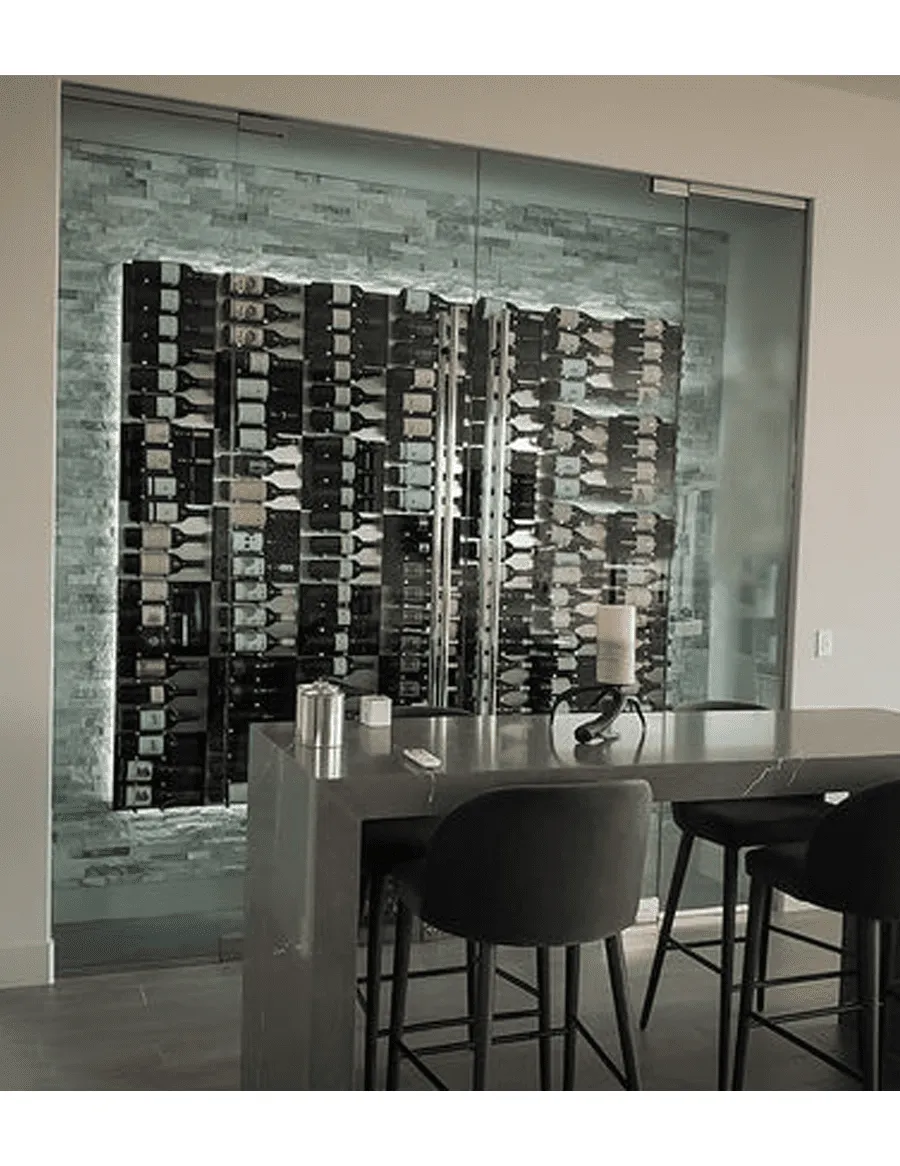 Fusion Wine Wall Panel (Label Forward)—Black Acrylic (3 Bottles)